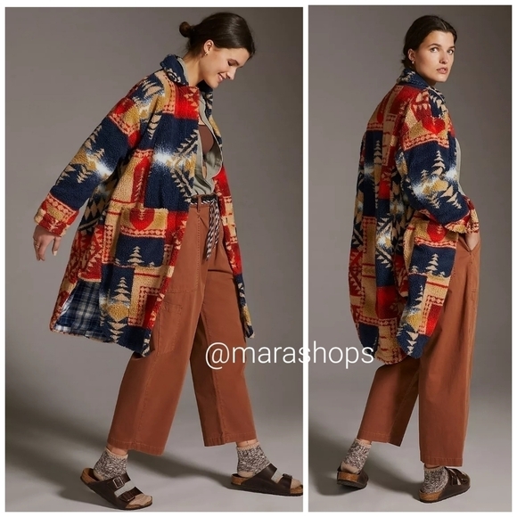 Pilcro Leopard Sherpa Duster Jacket - Picture 1 of 10